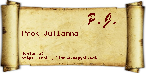 Prok Julianna névjegykártya